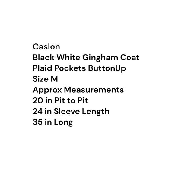 Caslon Women's Black White Gingham Button Up Lined Rain Jacket Coat Size M - Picture 3 of 13